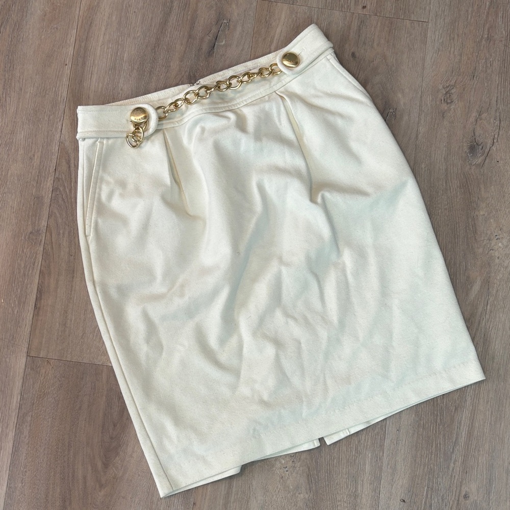 MK CREAM GOLD LINK PENCIL SKIRT